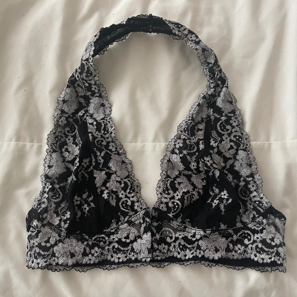 Black and white lace Victorias Secret Bra